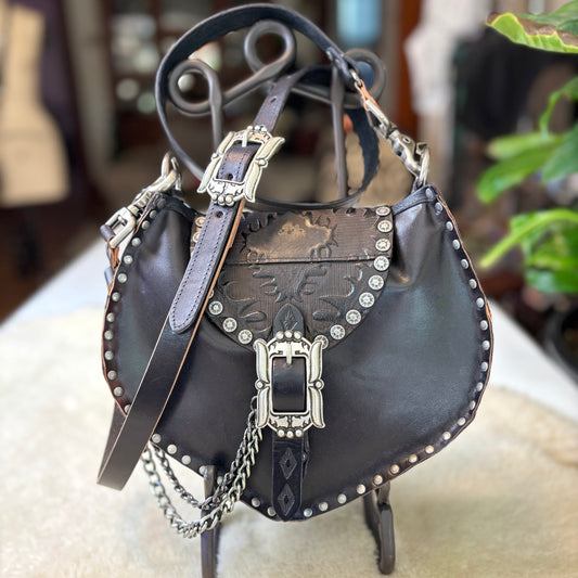 Black Gothic Chain Crossbody