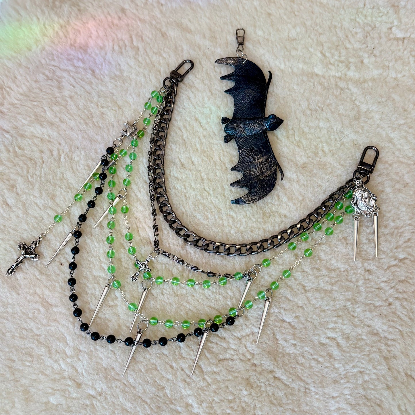 Black and Green Spiderweb Bag