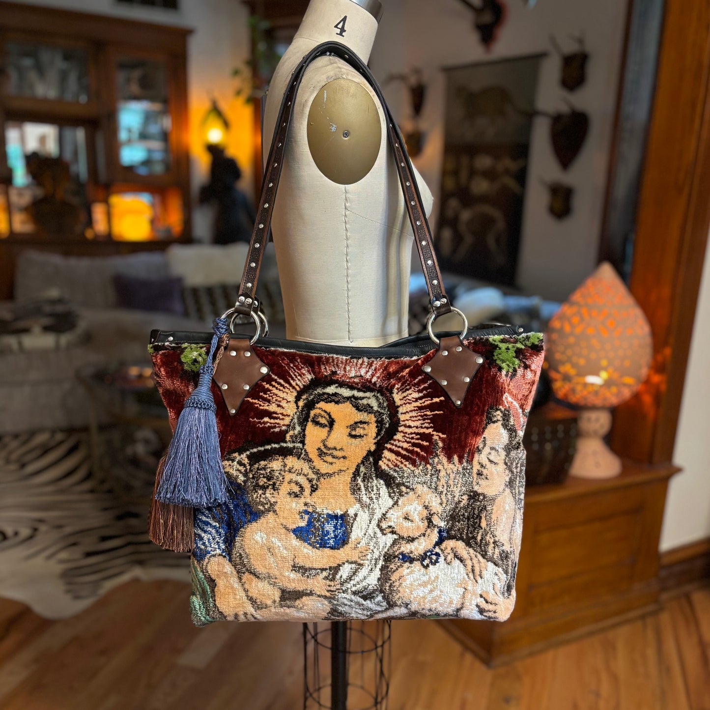 Vintage Velvet Virgin Tapestry Bag