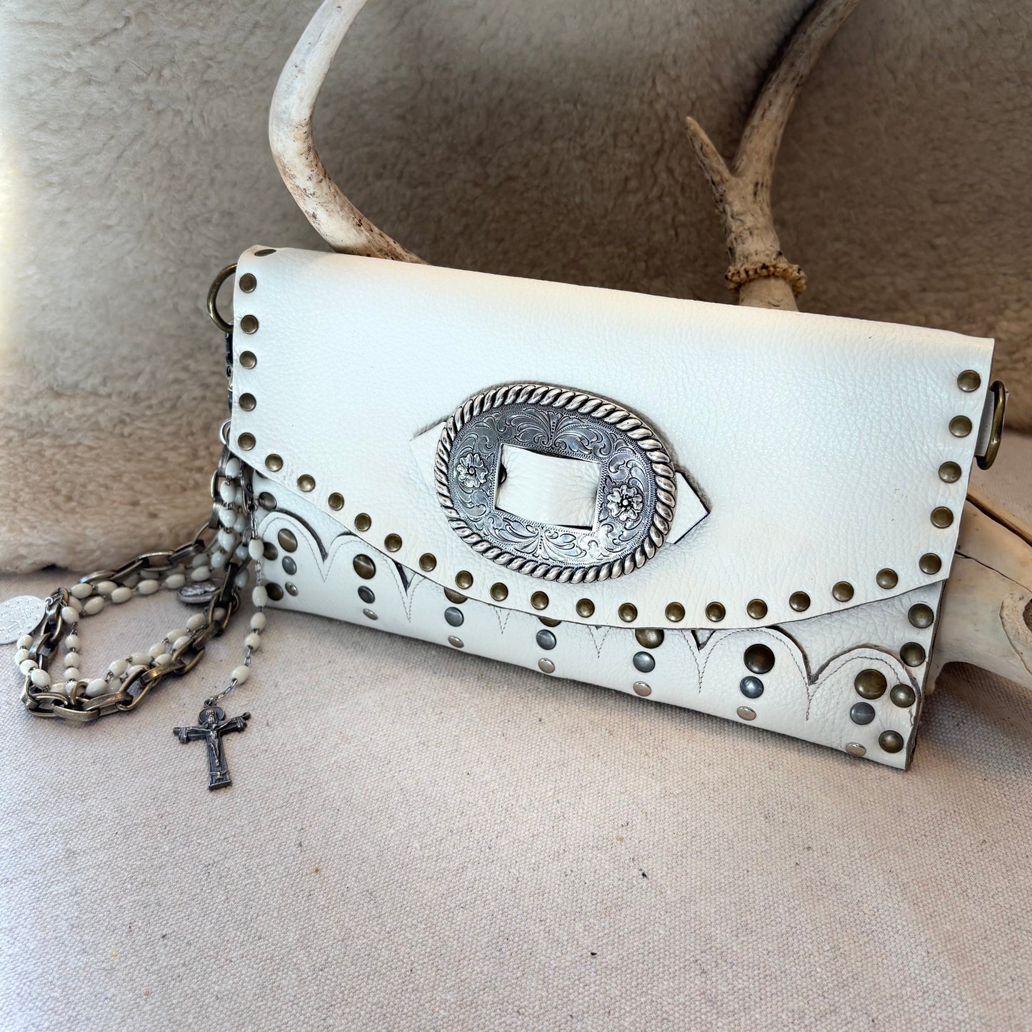 Winter White Rosary Clutch