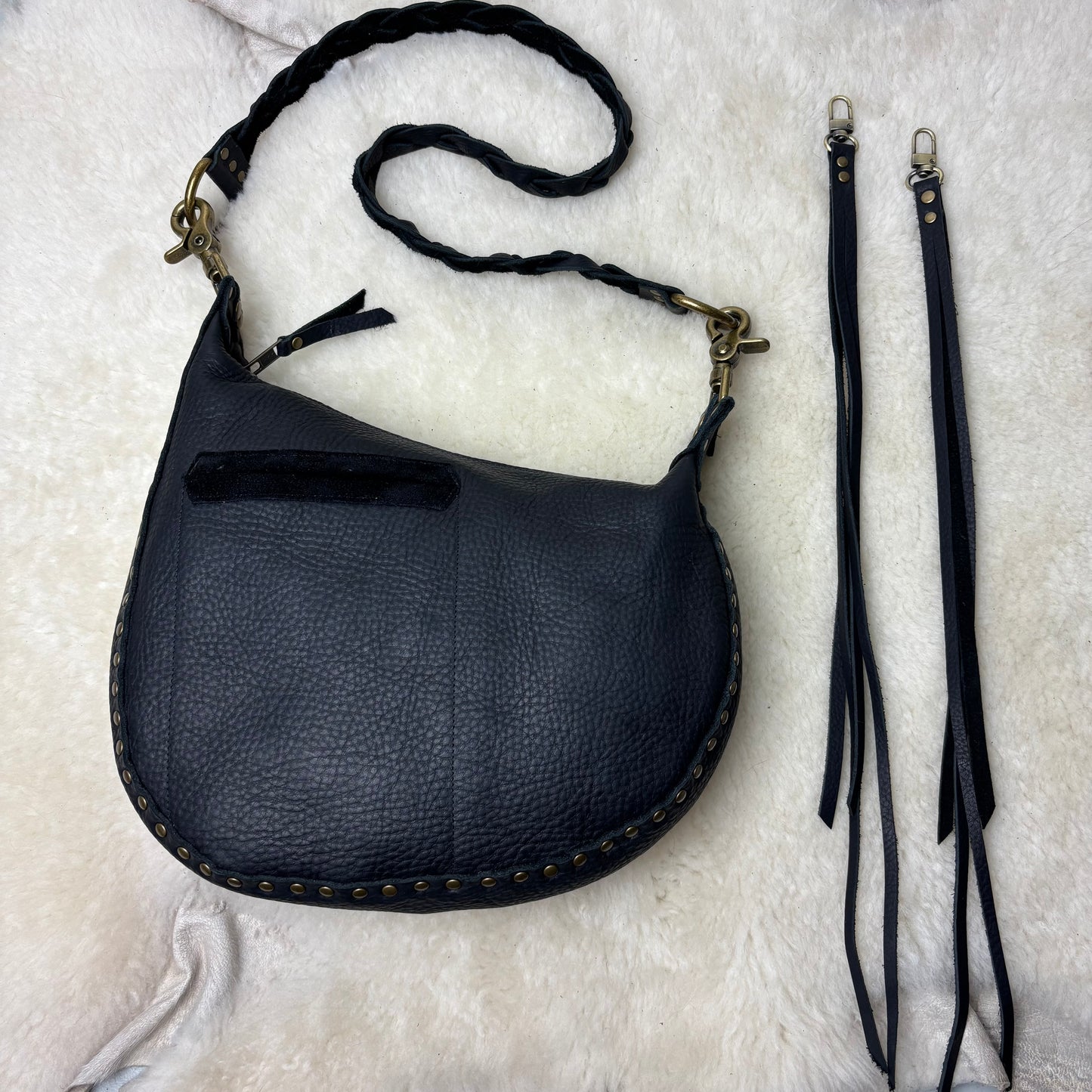 Black & Brass Crescent Bag