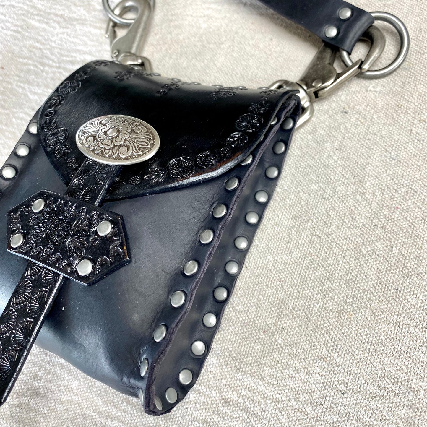 Black & Silver Convertible Crossbody Waist Bag