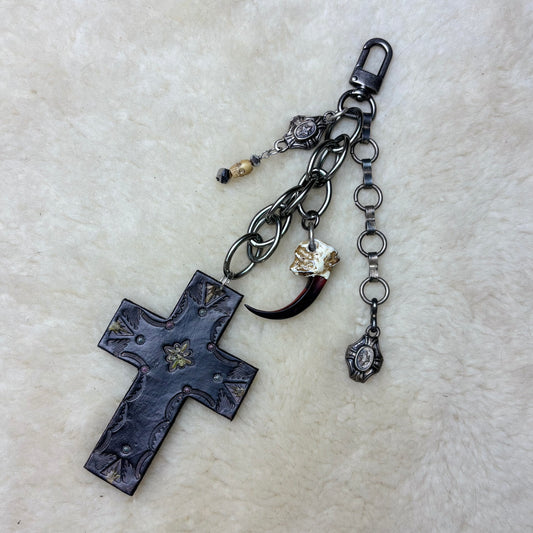 Stamped Leather Bag Charm