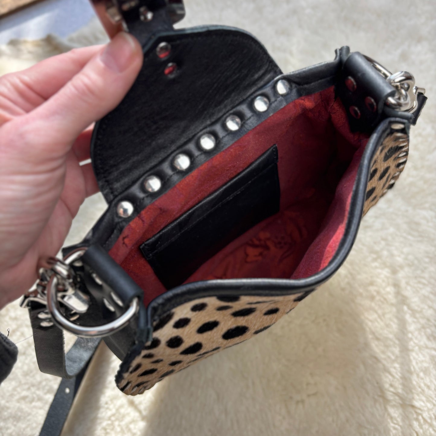 Tan and Black Cheetah Print Crossbody