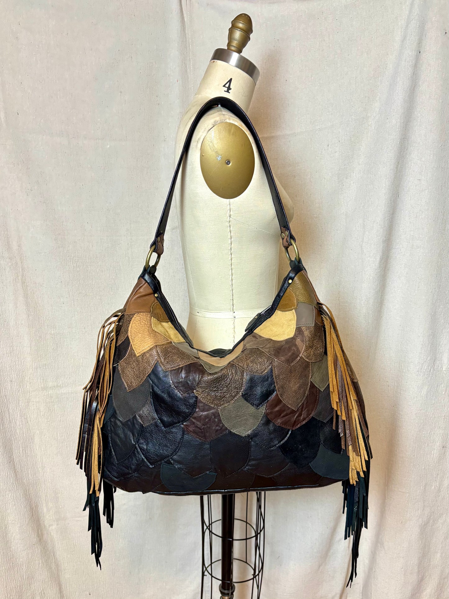 Reclaimed Leather Fish Scale Bag