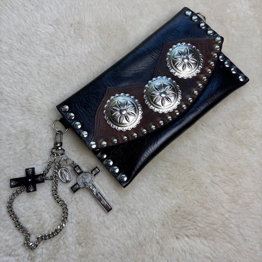 Black Heavy Leather Sabbath Clutch