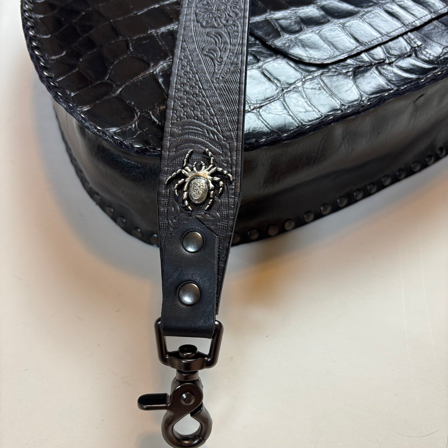 Black on Black Large Python Bag