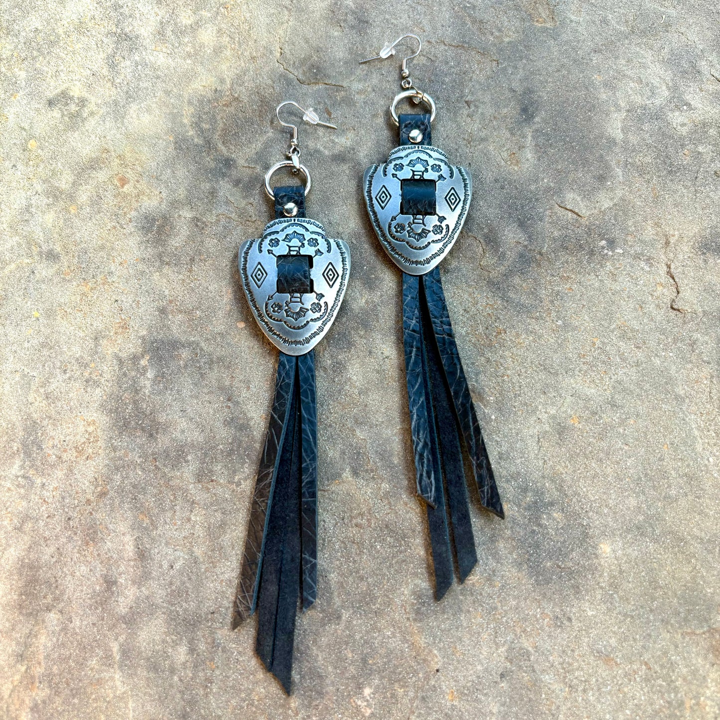 Black Arrowhead Earrings