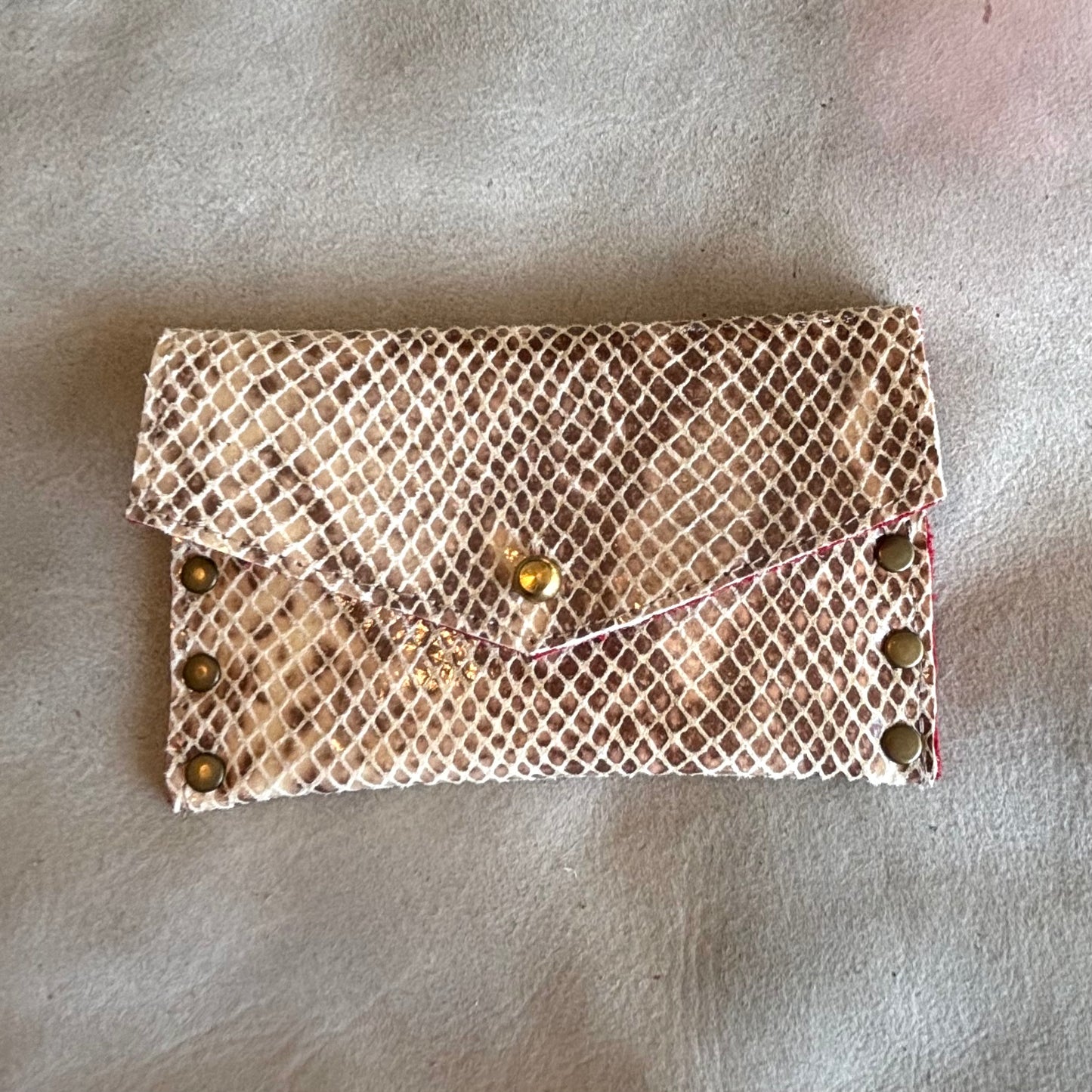 Tan Python Print Cardholder