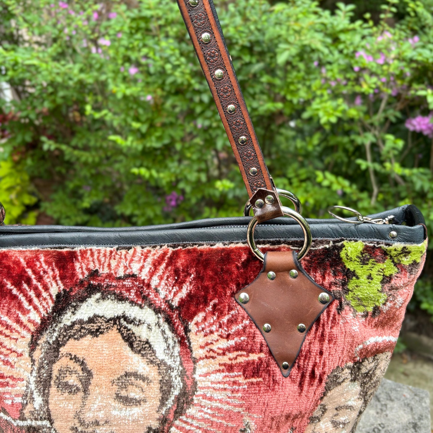 Vintage Velvet Virgin Tapestry Bag