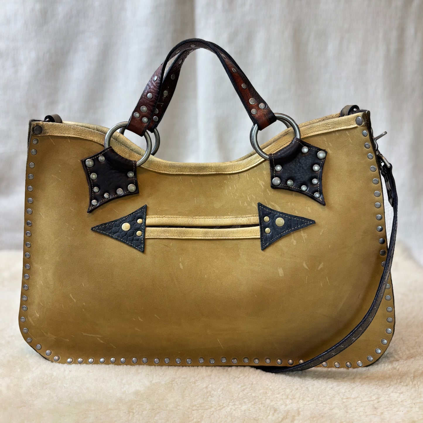 Branded Cowhide Box Bag