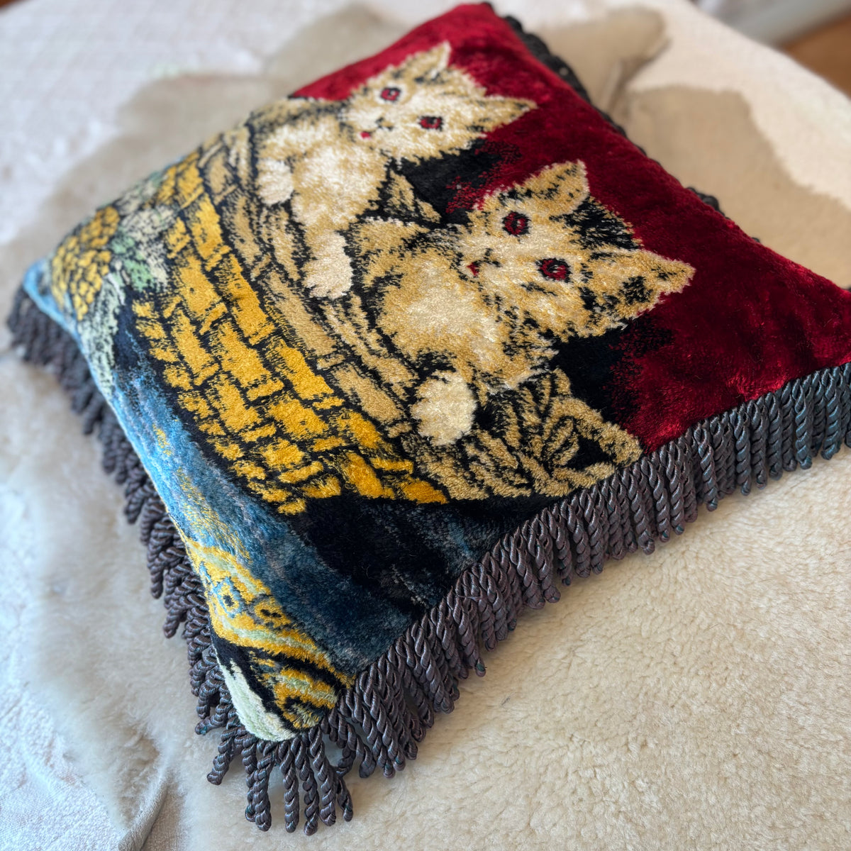 Red Eyed Kitty Pillow