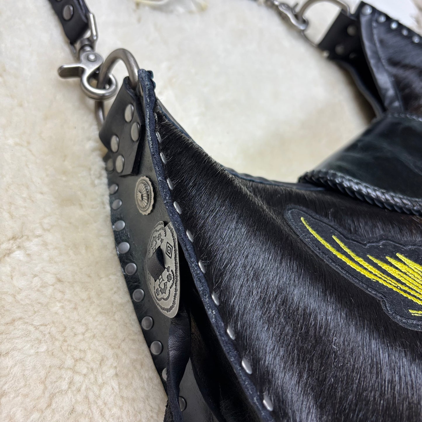 Large Black Hair-on Eagle Bag