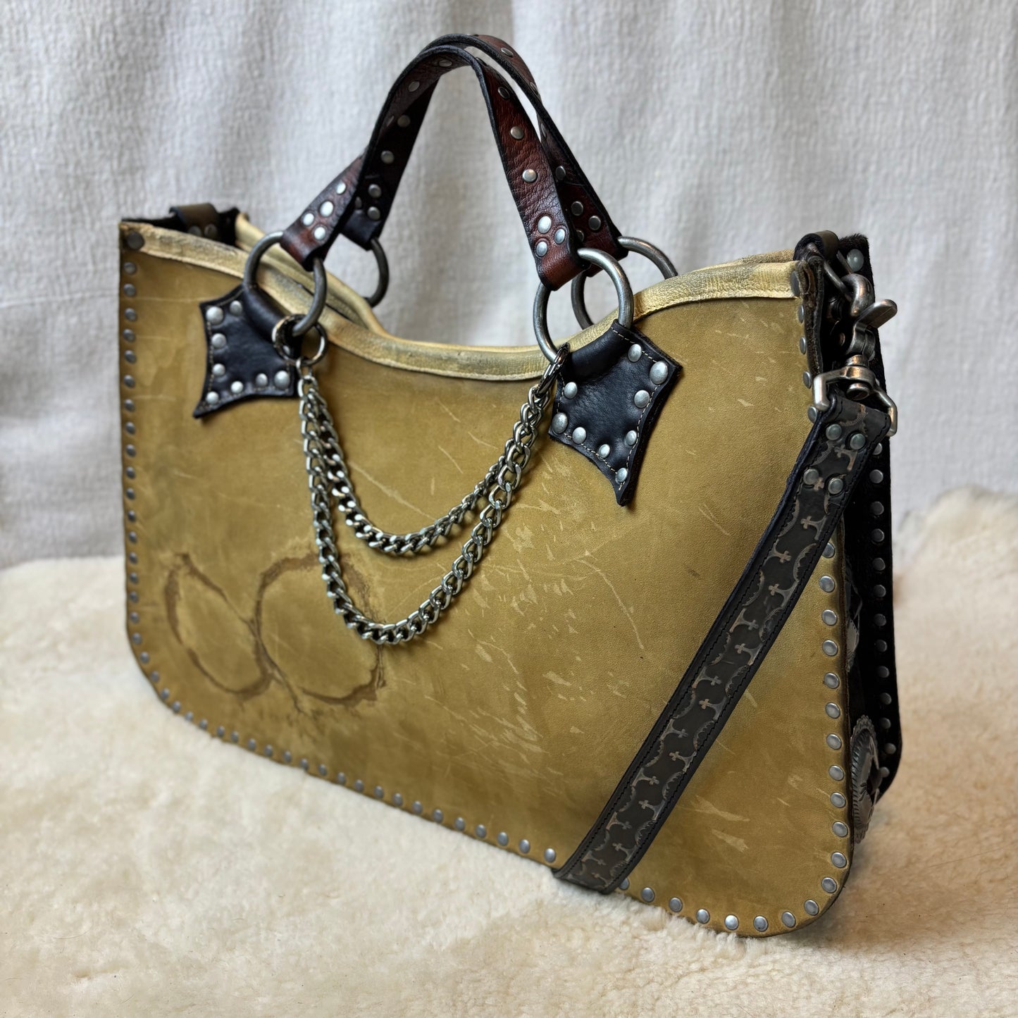 Branded Cowhide Box Bag