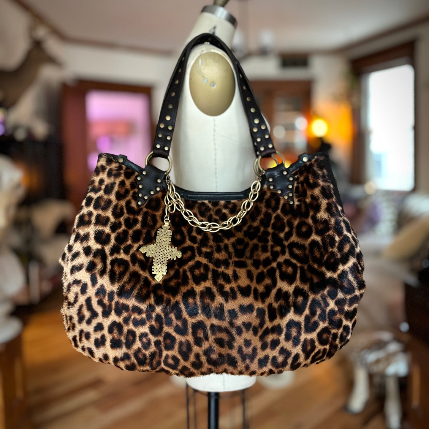 Leopard Fur Oversized Tote