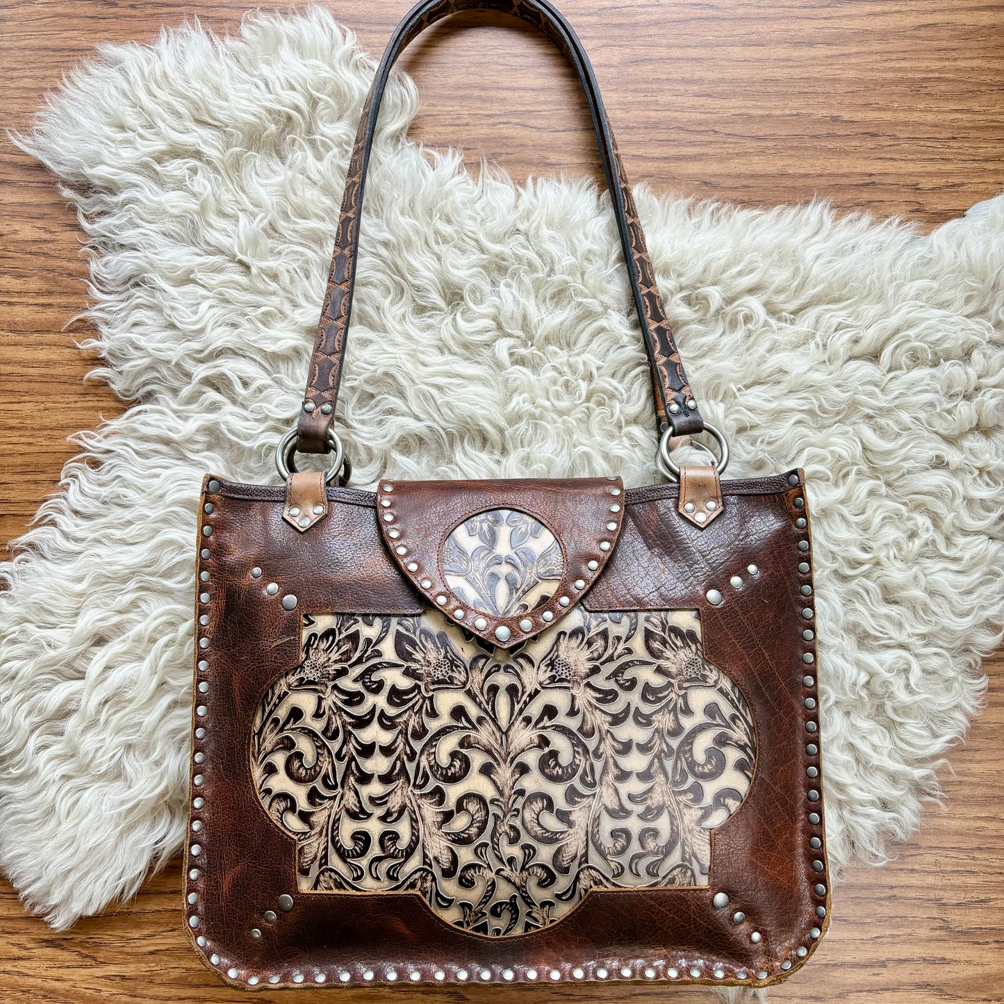 Glazed Brown Window Tote