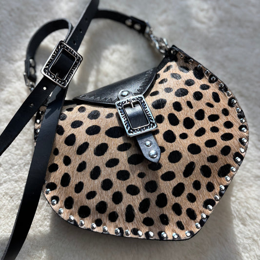 Tan and Black Cheetah Print Crossbody
