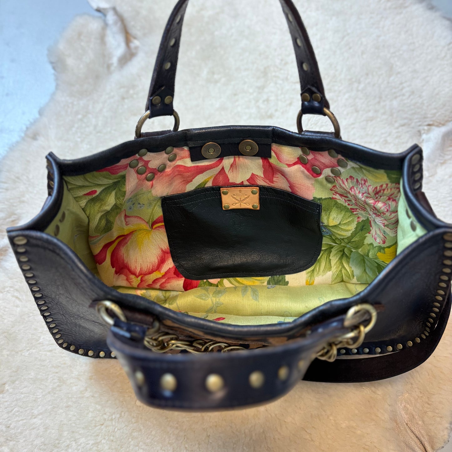 Leopard and Deep Brown Box Bag