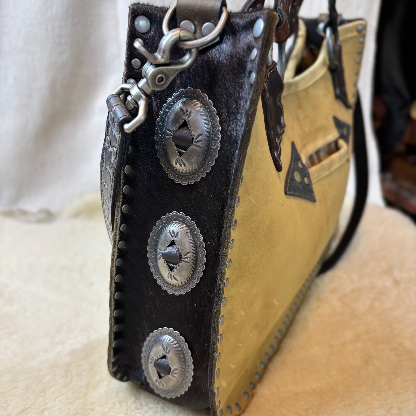 Branded Cowhide Box Bag