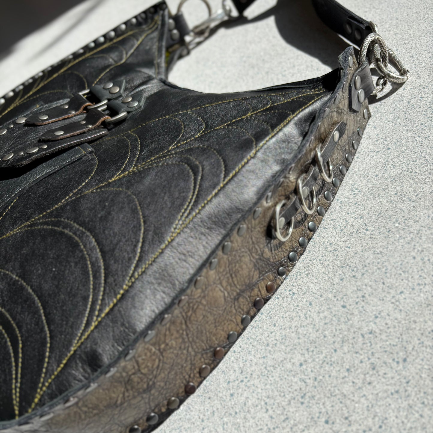 Black and Green Spiderweb Bag