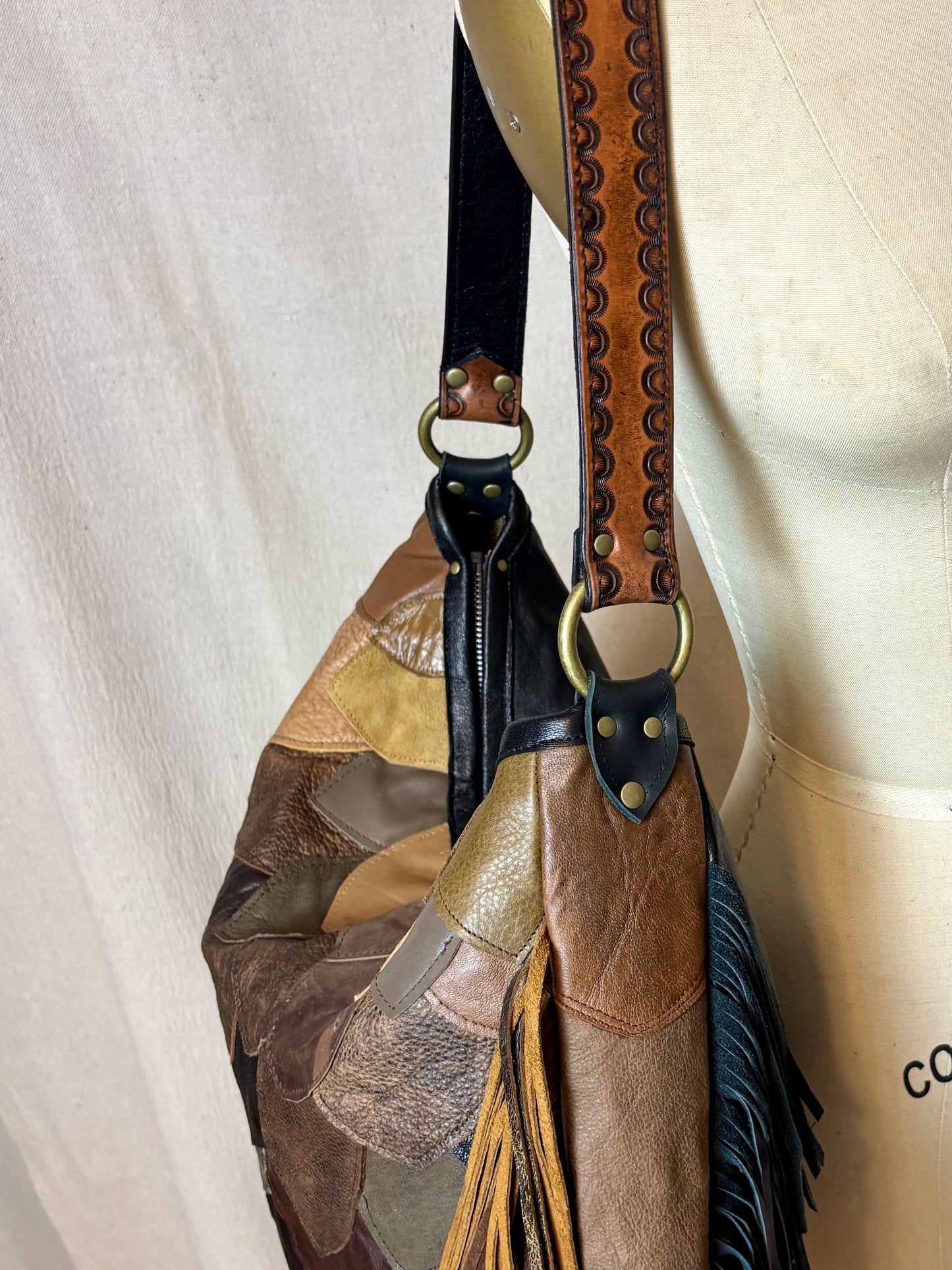 Reclaimed Leather Fish Scale Bag