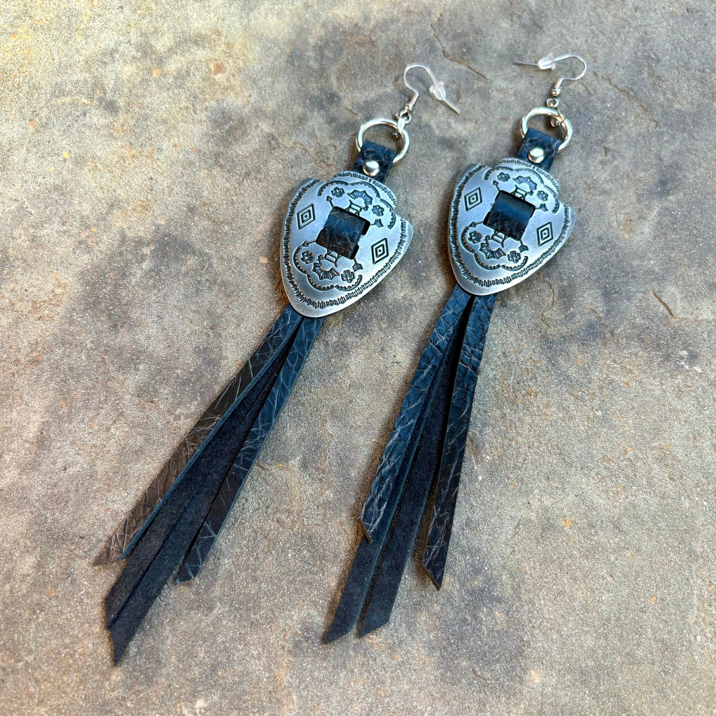 Black Arrowhead Earrings