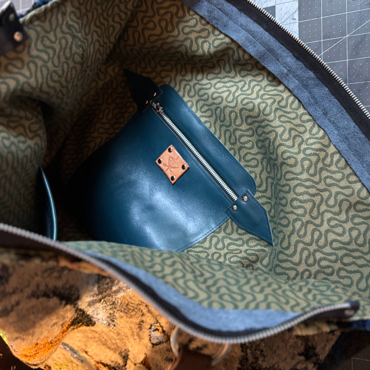 Oversized Vintage Velvet Kitty Bag
