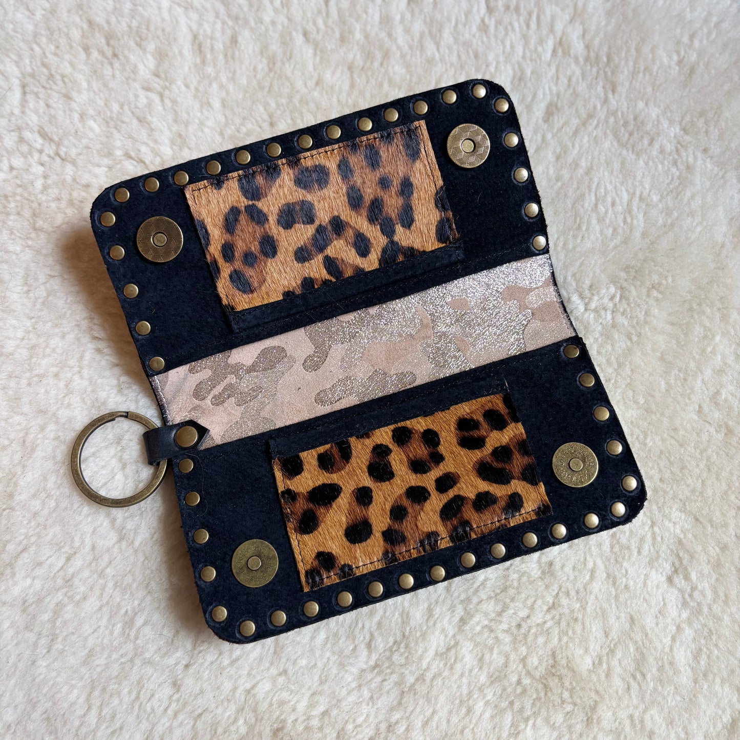 Skull and Roses Medium Croc Wallet