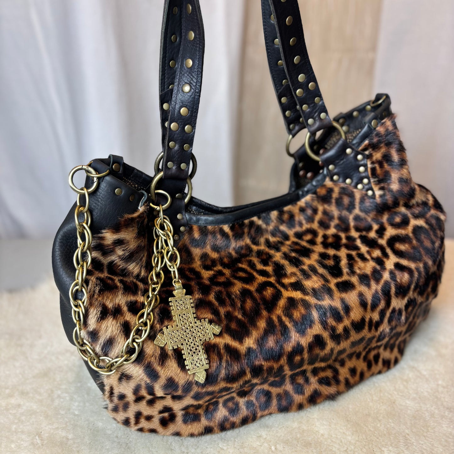Leopard Fur Oversized Tote