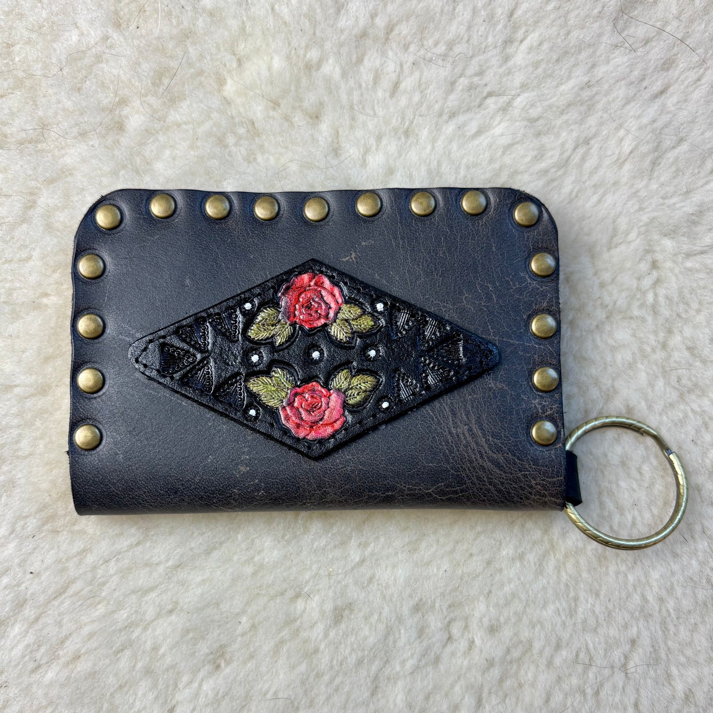 Bark Leather Rose Wallet