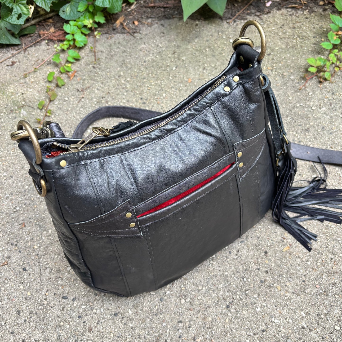 Reclaimed Leather Patchwork Crossbody