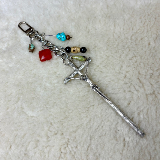 Silver Cross Bag Charm