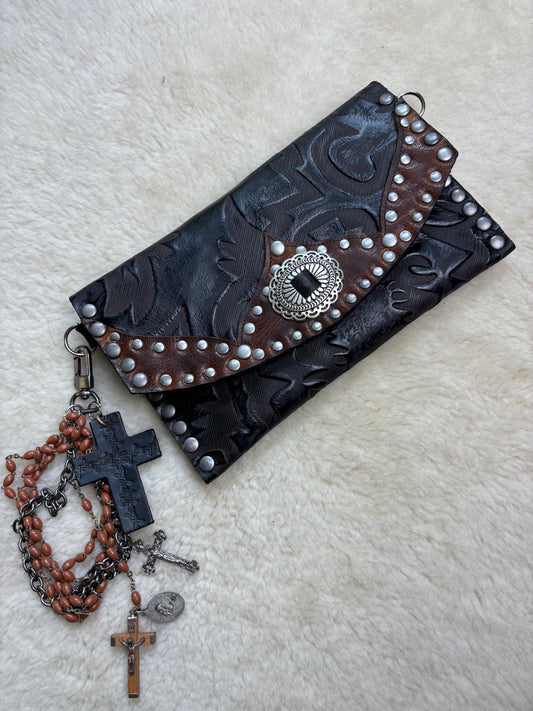 Black Gothic Print Sabbath Clutch
