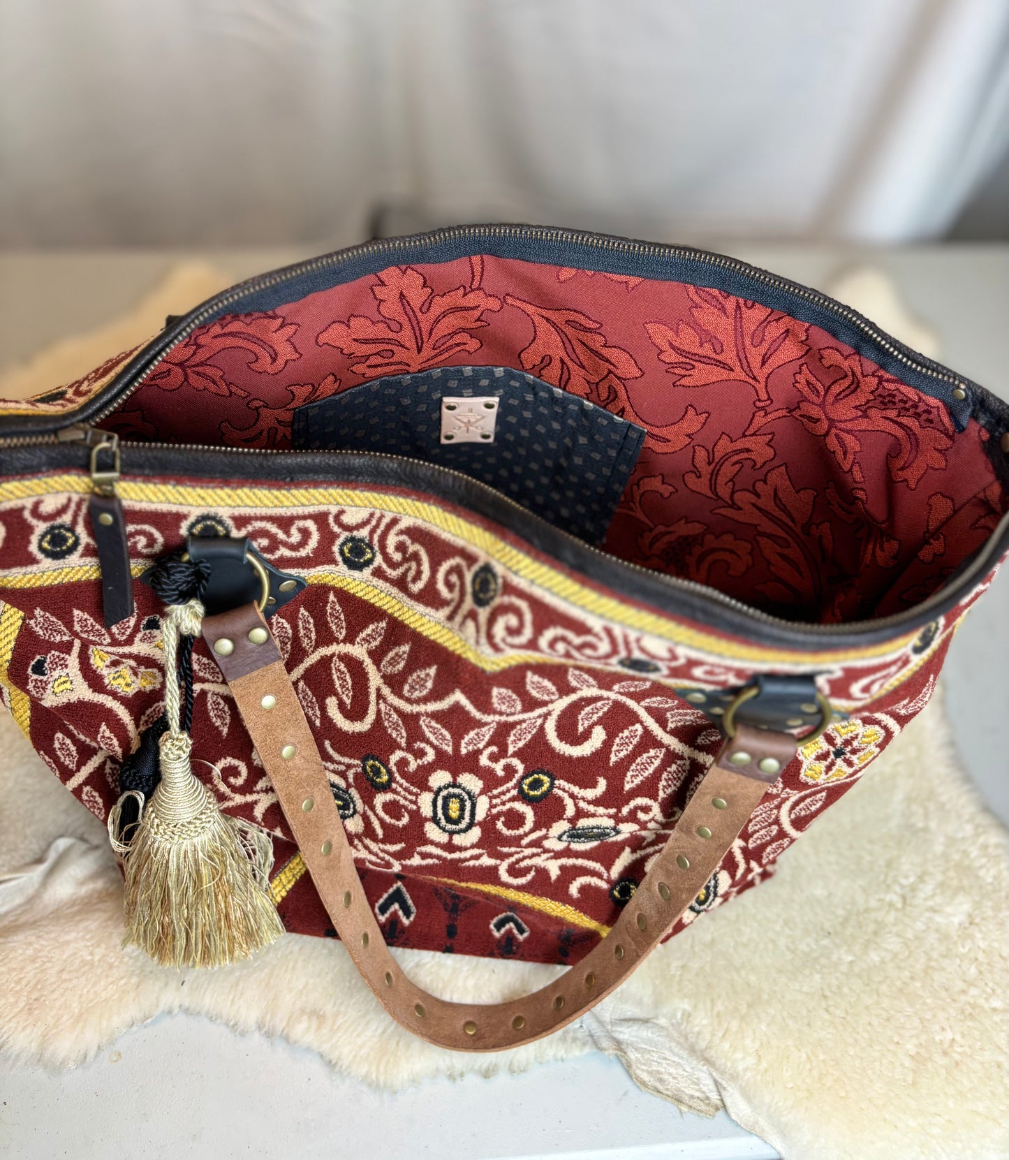 Oxblood Prayer Mat Ziptop Bag
