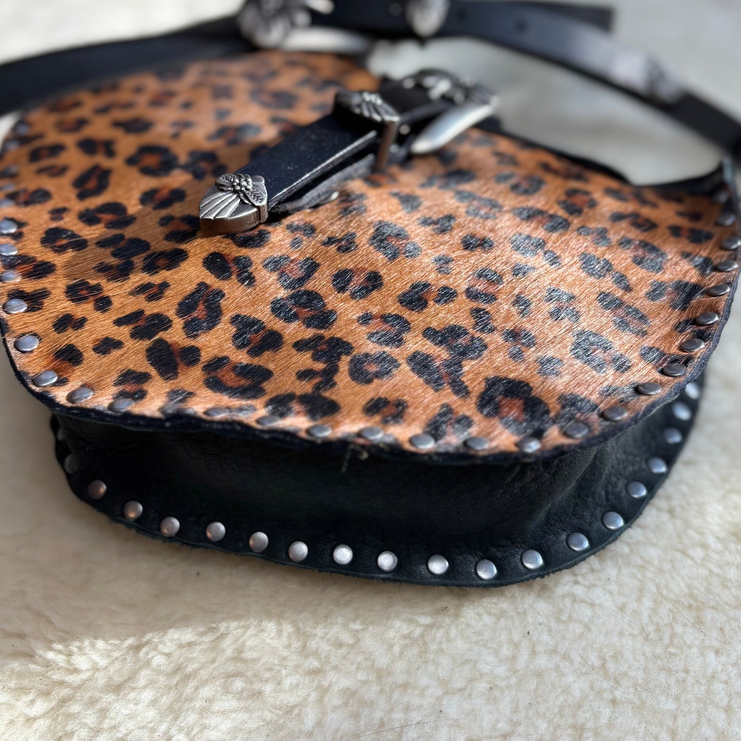 Leopard Hair-on Crossbody Bag