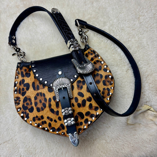 Leopard Print Hide with Silver Buckles