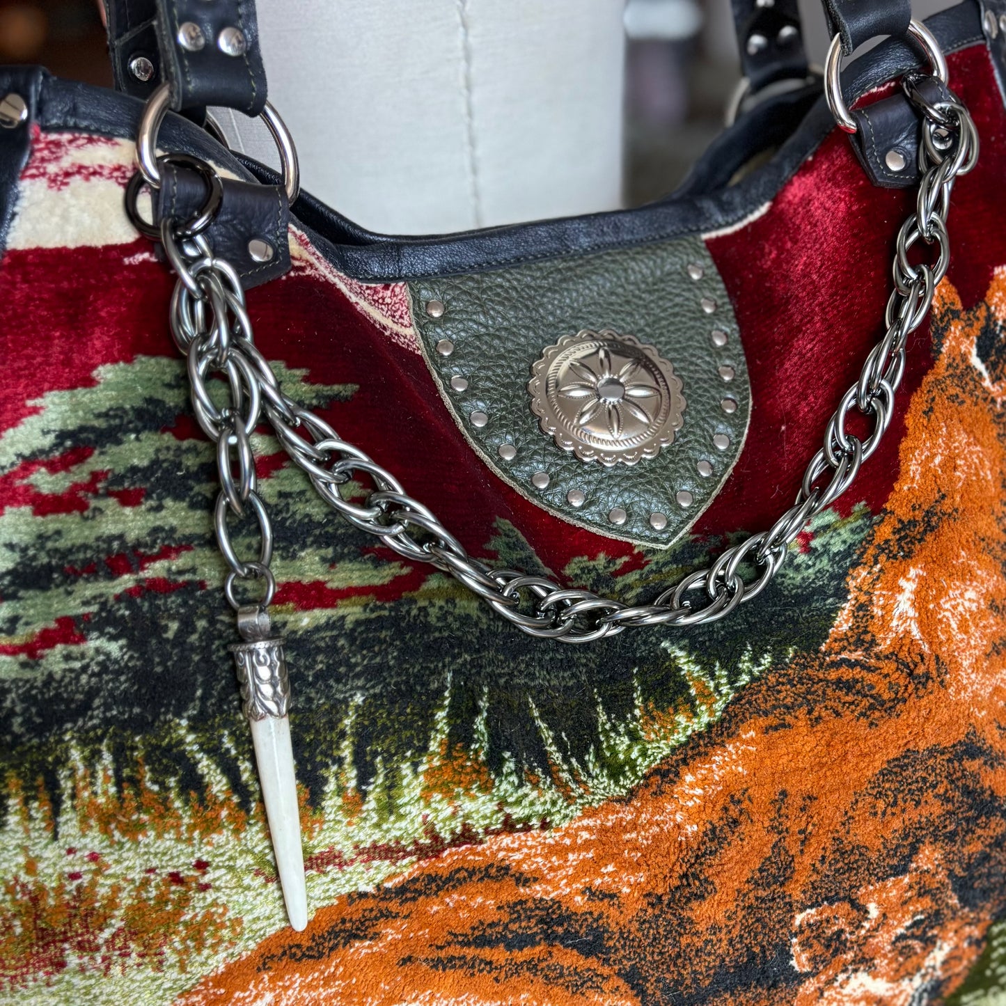 Lioness and Cubs Velvet Tapestry Bag