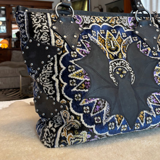Moroccan Velvet with Leather Bat Weekender