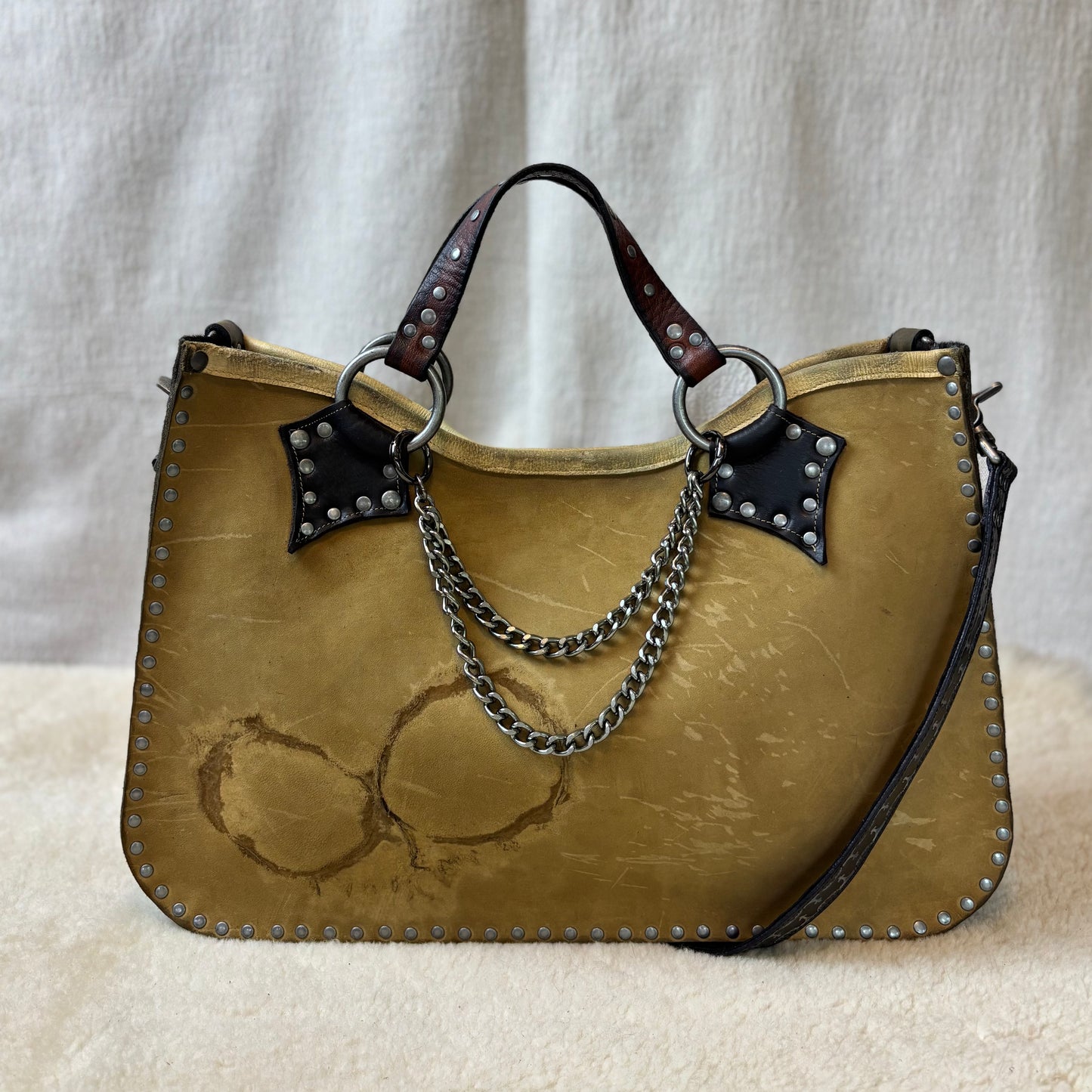 Branded Cowhide Box Bag