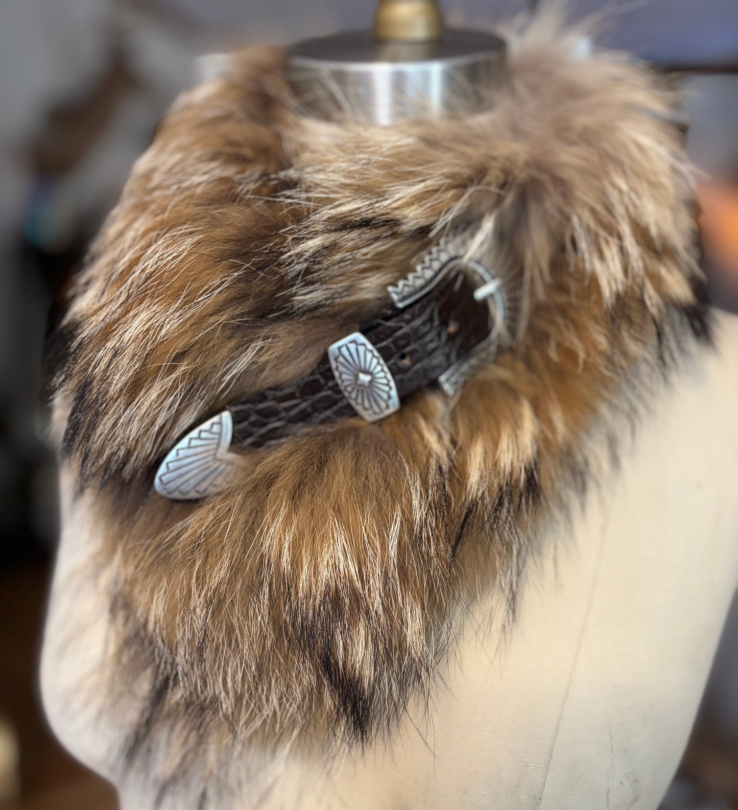Reclaimed Fox Fur Buckle Collar