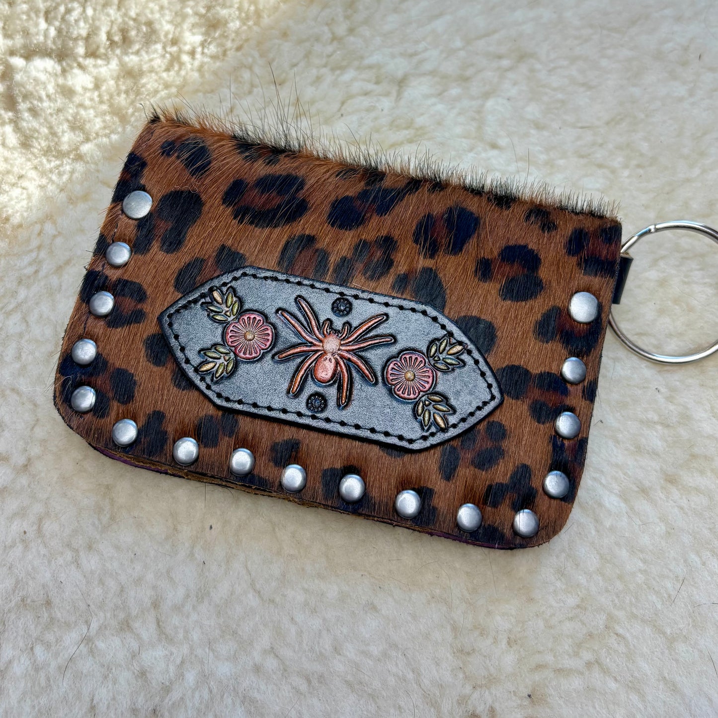 Leopard Wallet with Spider Patch