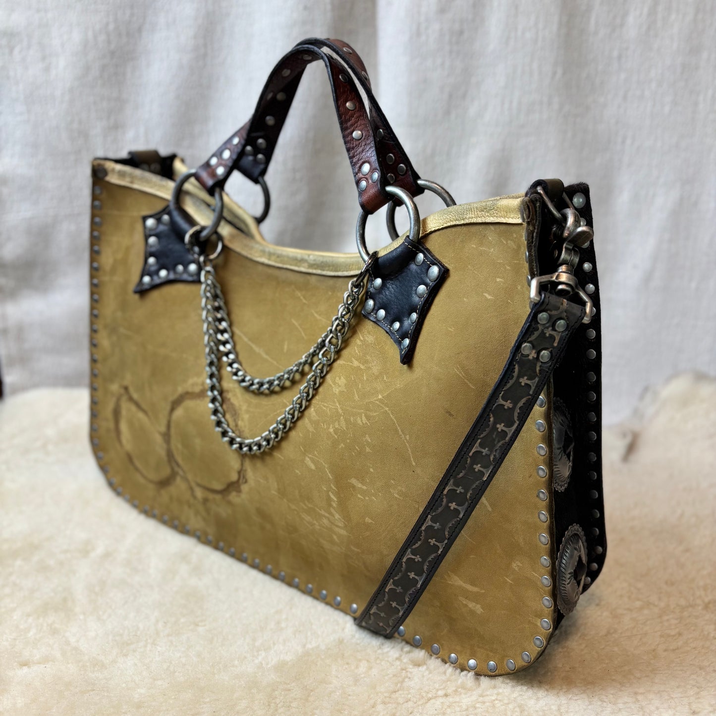 Branded Cowhide Box Bag