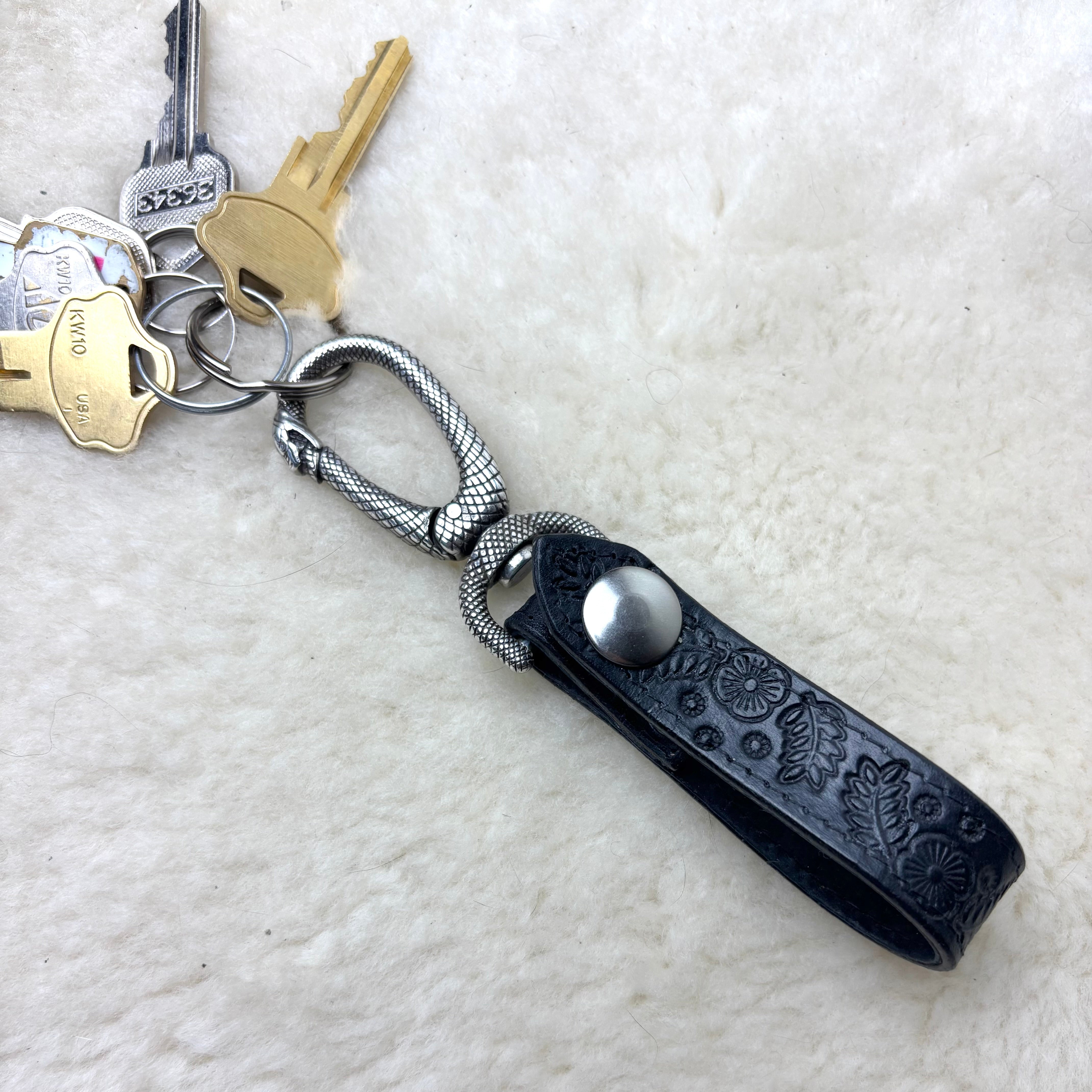 Black Leather Belt Python Key Hook – Ransack Leather