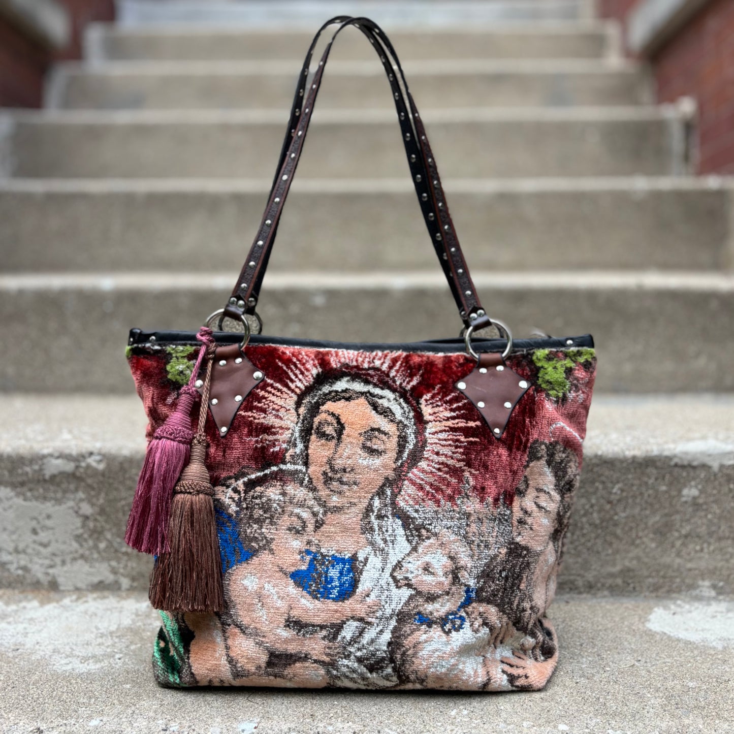 Vintage Velvet Virgin Tapestry Bag