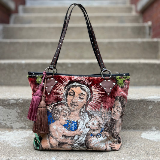 Vintage Velvet Virgin Tapestry Bag