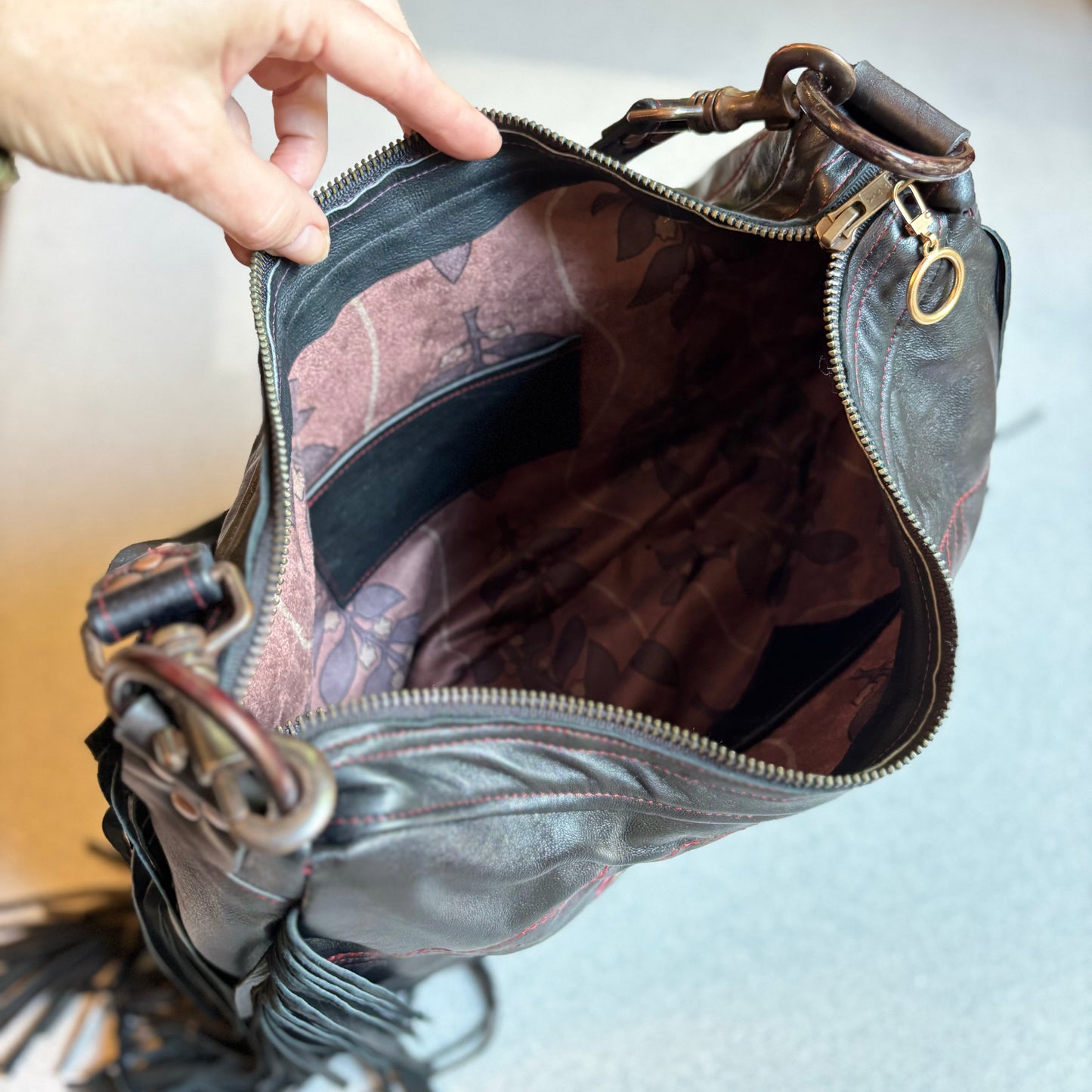Black and Red Zip Top with Crosses