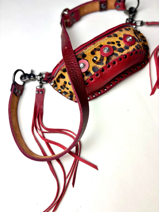 Red Leopard Convertible Waist Bag