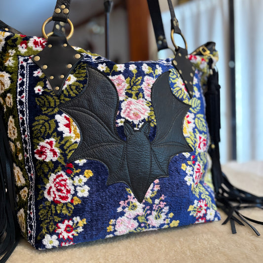 Bat in the Rose Garden Oversized Tote