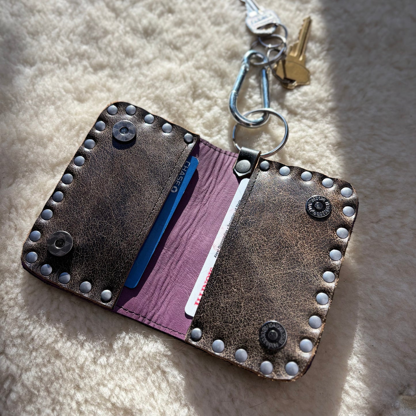 Leopard Wallet with Spider Patch