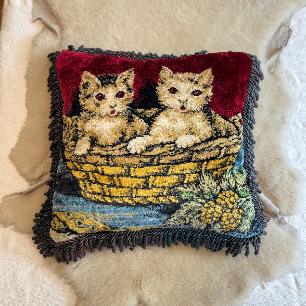 Red Eyed Kitty Pillow